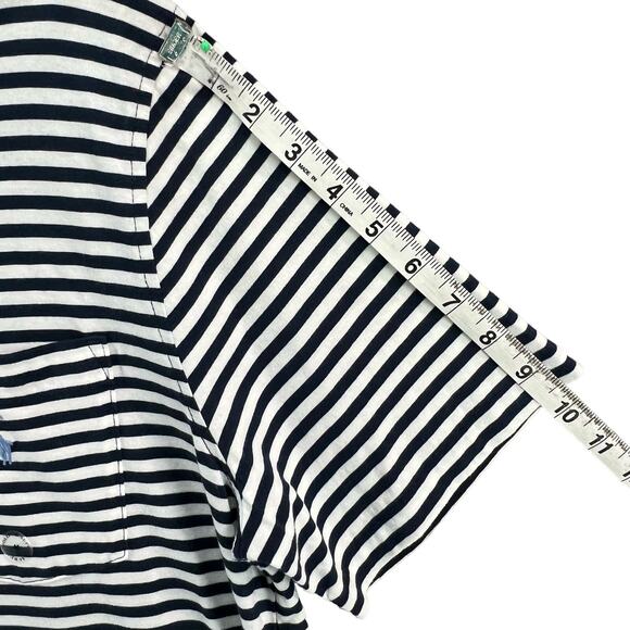 Polo Ralph Lauren Shirt Men M Blue Stripe Polo Logo Classic Fit Nautical Preppy - Picture 9 of 12